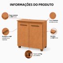 Ver mais imagens de Balcão para Cooktop 5 Bocas 2 Portas com Tampo em MDF Fox Espresso Móveis