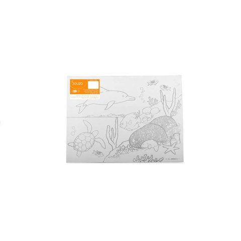 Tela de Pintura Riscada Algodão 30x40 Cm Desenho Oceano Golfinho Souza 8174