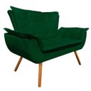 Ver imagem 4 de Kit Namoradeira e 02 Poltrona Giratória Opala Suede Base de Madeira - D'Rossi - Verde