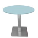 Ver imagem 1 de Mesa Quadrada Alpha Inox Prata 73,50 Cm (altura) Tampo Mdp Redondo 80 Cm Cinza (larg)
