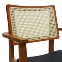 Ver imagem 6 de Banqueta Alta Bistrô Gus com Braços Madeira Maciça Encosto Telinha Assento Anatômico - Amêndoa Estof