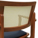 Ver mais imagens de Banqueta Alta Bistrô Gus com Braços Madeira Maciça Encosto Telinha Assento Anatômico - Amêndoa Estof