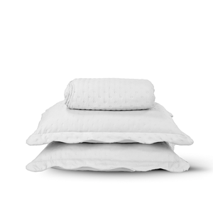 Kit Cobre Leito Casal Colcha 300 Fios Dupla Face 3 Peças Porta Travesseiro Aba Americana Balle Branc