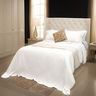 Kit Cobre Leito Casal Colcha 300 Fios Dupla Face 3 Peças Porta Travesseiro Aba Americana Balle Branc - 5