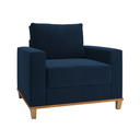 Ver imagem 3 de Conjunto Estofado Living 3 Lugares + 1 Poltrona Napoles Veludo Azul - Casa Giulia