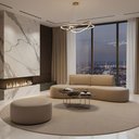 Ver imagem 1 de Sofá Orgânico Módulo Curvo Savana + Puff Corino Modena Bege - Montanari's Decor