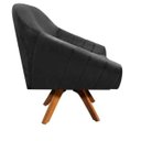 Ver imagem 4 de Kit 2 Poltronas Giovana Suede Base Giratória - D'Rossi - Preto