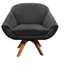 Ver imagem 2 de Kit 2 Poltronas Giovana Suede Base Giratória - D'Rossi - Preto
