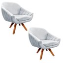 Ver imagem 7 de Kit 2 Poltronas Giovana Suede Base Giratória - D'Rossi - Cinza