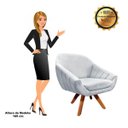 Ver mais imagens de Kit 2 Poltronas Giovana Suede Base Giratória - D'Rossi - Cinza