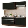 Armário de Cozinha Completa 220cm Rustic/Preto Parma Madesa 03 - 3