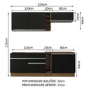 Ver imagem 4 de Armário de Cozinha Completa 220cm Rustic/Preto Parma Madesa 03