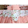 Kit 5 Pçs Cobre Leito Colcha Casal Queen Belize com Babados: Buquê Rosa - 4