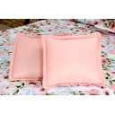 Ver imagem 3 de Kit 5 Pçs Cobre Leito Colcha Casal Queen Belize com Babados: Buquê Rosa