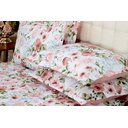 Ver imagem 2 de Kit 5 Pçs Cobre Leito Colcha Casal Queen Belize com Babados: Buquê Rosa