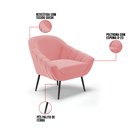 Ver imagem 6 de Kit 2 Poltronas Giovana Suede Pés Palito Ferro - D'Rossi - Rose
