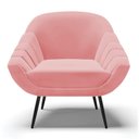Ver imagem 3 de Kit 2 Poltronas Giovana Suede Pés Palito Ferro - D'Rossi - Rose