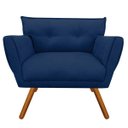 Ver imagem 3 de Kit Namoradeira e 02 Poltronas Anitta Suede Pés Palito - D'Rossi - Azul Marinho