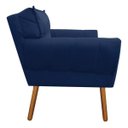 Ver imagem 6 de Kit Namoradeira e 02 Poltronas Anitta Suede Pés Palito - D'Rossi - Azul Marinho