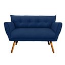 Ver imagem 2 de Kit Namoradeira e 02 Poltronas Anitta Suede Pés Palito - D'Rossi - Azul Marinho