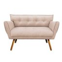 Ver imagem 2 de Kit Namoradeira e 02 Poltronas Anitta Suede Pés Palito - D'Rossi - Bege