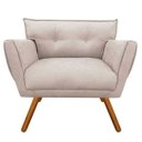 Ver imagem 3 de Kit Namoradeira e 02 Poltronas Anitta Suede Pés Palito - D'Rossi - Bege