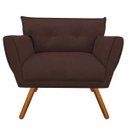 Ver imagem 3 de Kit Namoradeira e 02 Poltronas Anitta Suede Pés Palito - D'Rossi - Marrom