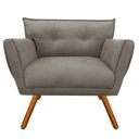 Ver imagem 1 de Kit Namoradeira e 02 Poltronas Anitta Suede Pés Palito - D'Rossi - Marrom Rato