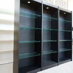 Prateleira Vidro Expositor Preto 185x64x32cm - Deep - 3