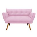 Ver imagem 2 de Kit Namoradeira e 02 Poltronas Anitta Suede Pés Palito - D'Rossi - Rosa Bebê