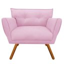 Ver imagem 4 de Kit Namoradeira e 02 Poltronas Anitta Suede Pés Palito - D'Rossi - Rosa Bebê
