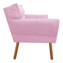 Ver imagem 6 de Kit Namoradeira e 02 Poltronas Anitta Suede Pés Palito - D'Rossi - Rosa Bebê