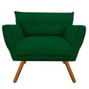 Ver imagem 3 de Kit Namoradeira e 02 Poltronas Anitta Suede Pés Palito - D'Rossi - Verde