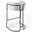 Ver mais imagens de Kit 02 Banquetas Decorativas Fixas Base De Aço Preto Betina D02 Corano Branco C-12 - Lyam Decor