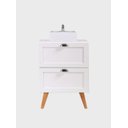 Ver imagem 1 de Gabinete para Banheiro com Tampo e Cuba 60cm Retro Mdf Branco Milano - On Móveis
