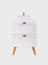 Ver imagem 1 de Gabinete para Banheiro com Tampo e Cuba 60cm Retro Mdf Branco Milano - On Móveis