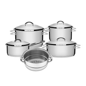 Jogo de Panelas 5 Peças Inox Fundo Triplo Solar Tramontina