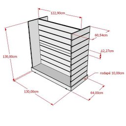 Gôndola Em MDF Expositor Canaletado Modelo HG 130x130x64 cm Comac - 2