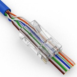 Conector para Cabo de Rede Ez-rj45 Vazado Cat5e Ez Crimp Pacote com 100un Exbom Cont-rj45c100 - 1