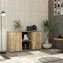 Ver imagem 4 de Armário Baixo com 02 Portas e Nicho 75x135x42cm Wlab135 Carvalho Preto