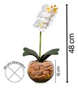Ver imagem 4 de Orquídea Branca Artificial Arranjo Vaso Transparente Flores