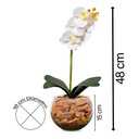 Ver imagem 4 de Orquídea Branca Artificial Arranjo Vaso Transparente Flores