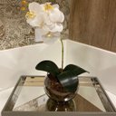 Ver imagem 6 de Orquídea Branca Artificial Arranjo Vaso Transparente Flores