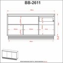 Ver imagem 3 de Balcão Buffet 1,60mt com Acabamento Palha Bb2611 Tecno Mobili Natural/palha