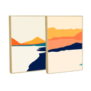 Ver imagem 4 de Quadro Decorativo Paisagem Vibrante em 2 Telas com Moldura Filete