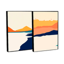Ver imagem 5 de Quadro Decorativo Paisagem Vibrante em 2 Telas com Moldura Filete