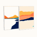 Ver imagem 2 de Quadro Decorativo Paisagem Vibrante em 2 Telas com Moldura Filete