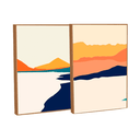 Ver imagem 3 de Quadro Decorativo Paisagem Vibrante em 2 Telas com Moldura Filete
