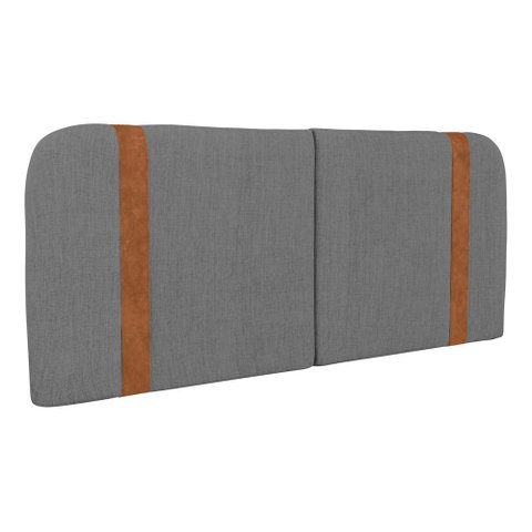 Cabeceira Painel Orgânico Cama Box Queen Size Flay 160cm Dobrável Linho Cinza Escuro - Desk Design