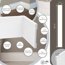 Ver imagem 2 de Kit 10 Barras Rodapé de Poliestireno 7 Cm Altura Branco Frisado (10mm X 2 Metros)